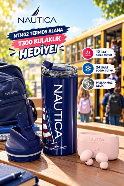 Nautica Avantajlı 2'li Set – 500 ml Paslanmaz Çelik Termos & TWS Bluetooth Ku...
