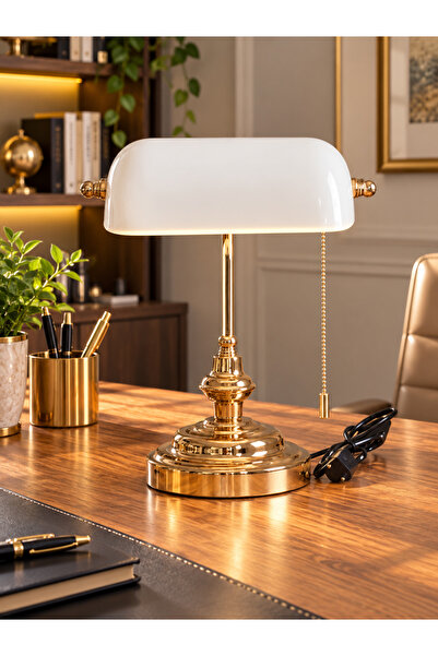 Ömür Avize Banker Original Gold Coated Living Room Modern Design Table Lamp