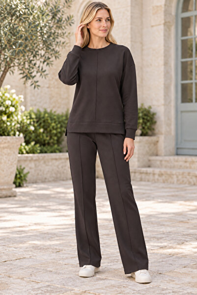citystyle طقم نسائي مكون من قطعتين، سترة وبنطلون، بأكمام طويلة، وياقة دائرية،...