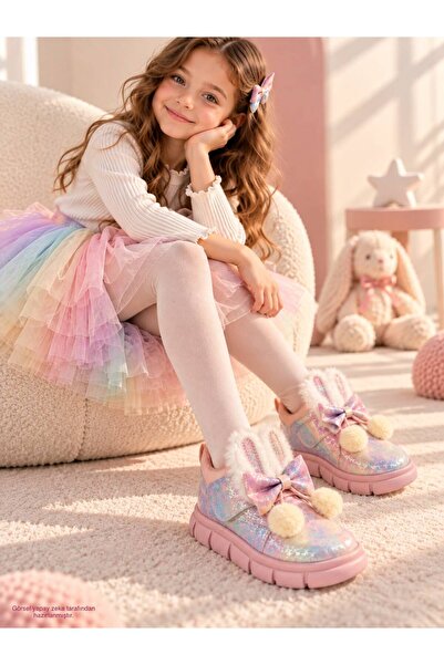 AYS SHOES حذاء رياضي للفتيات مقاوم للانزلاق ومقاوم للماء مع فرو من الداخل
