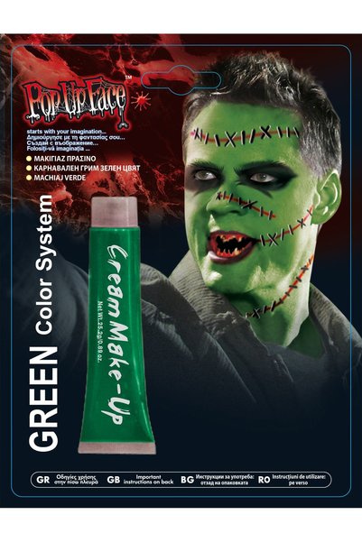 DD SHOP Vopsea verde pentru fata si corp, machiaj Halloween, 25g, se spala cu...