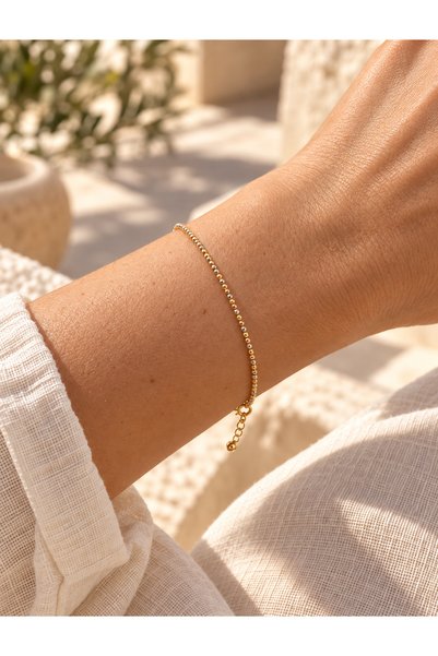 Sarezza Gold 14 Ayar Altın Üç Renkli Mini Dorika Bileklik – 19 cm