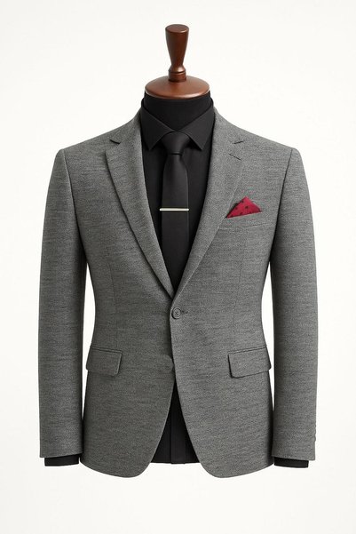 CLASSİCS MEN Men's italian cut single button blazer jacket classic and modern...