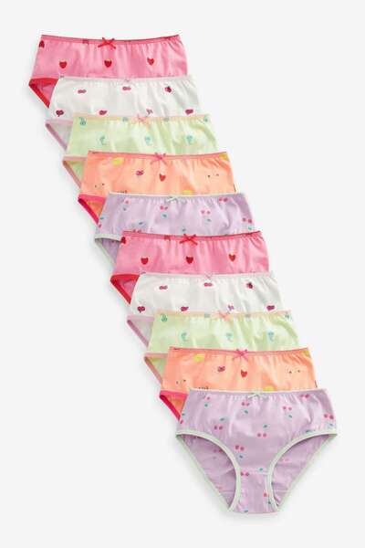Next Baby Cotton 10-Pack Fruit Patterned Baby Panties Aly00958