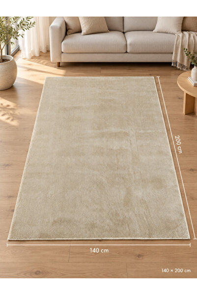 OEM Covor crem antiderapant, moale, pentru living și dormitor, 140 × 200 cm