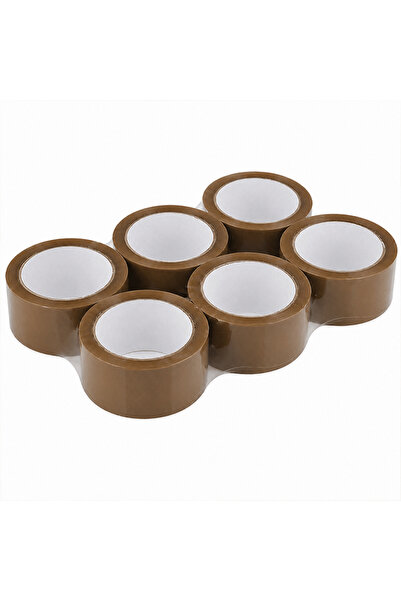 INATECH Set 6 Buc Banda Adeziva Acrilica, 48 mm x 60 m, Maro