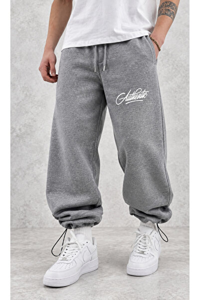 FAVORİST Αυθεντικό εμπριμέ unisex φαρδύ παντελόνι φόρμας με ρυθμιζόμενο τελεί...