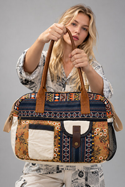 Street Bag Luna Patchwork Geantă de umăr etnică, autentică, boemă, pentru căl...