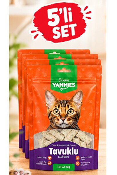 Kiwi Pets Kyct-50355 Yammies Dondurularak Kurutulmuş Tavuklu Kedi Otlu Mama 2...