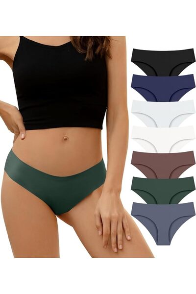 GENERAL DEANGELMON Women Seamless Underwear Hipster Microfiber Bikinis Pantie...