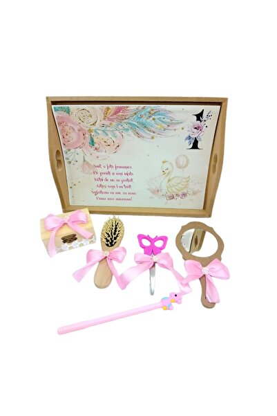 Eom Set de botez/tort 6 piese, personalizat Lebădă 2