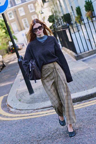 Manuka Draped Waist Pleated Skirt Camel