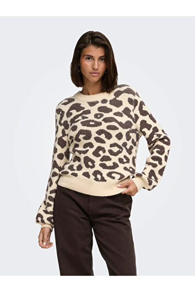 ONLY Pulover Jdylorraine bej cu imprimeu leopard pentru femei Jdy - 15292890