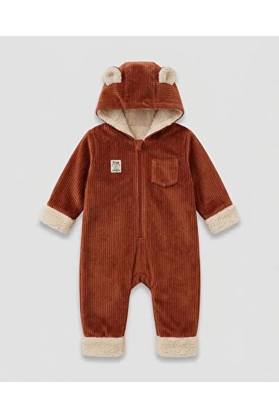 EFEYOO Kapüşonlu Welsoft Tulum ,6-9,9-12,12-18 18-24 Ay Unisex Yenidoğan Bebe...