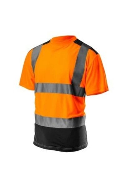 NEO Tools Tricou de înaltă vizibilitate, bază neagră, portocaliu, mărimea XL