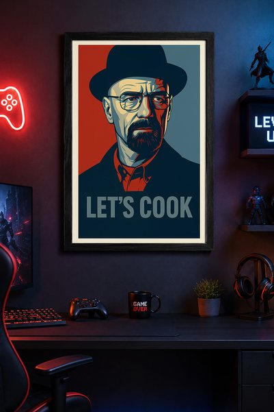 Charmbi Poster Heisenberg cu ramă din lemn negru, imprimare digitală premium,...