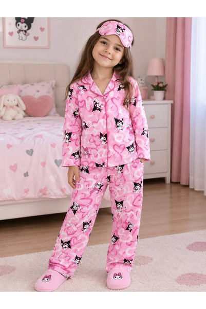 Genel Markalar Kuromi Desenli Kız Çocuk Pijama Takımı 🎀