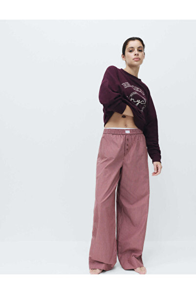 Marks & Spencer Pamuklu Poplin Çizgili Pijama Altı
