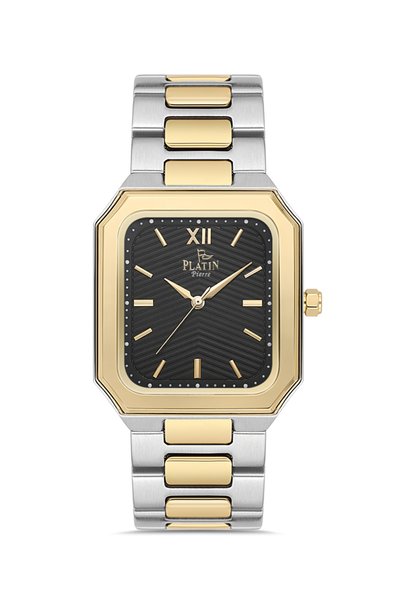 Platin Pierre Hds-1307Ga-D2 Steel Cord Square Men's Wristwatch