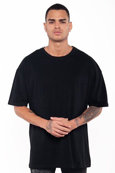 luci sports Ανδρικό μπλουζάκι Oversize σε χαλαρή γραμμή, μονόχρωμο