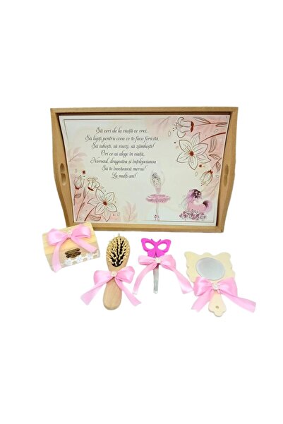 OEM Set de 5 piese pentru tuns/pentru botez, personalizat Balerină