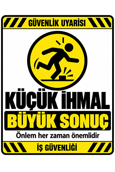 İş Güvenliği Uyarı Levhası – Bir Adım Atmadan Önce Düşün