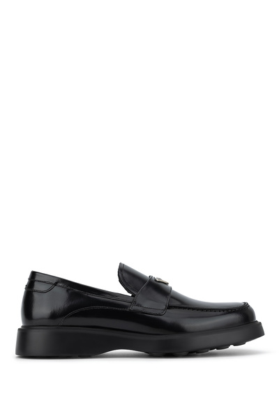 Tamer Tanca Men's Genuine Leather Black Open-Toe Loafer Shoes
