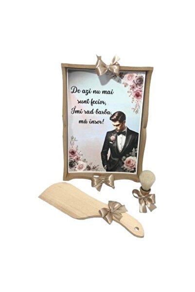 OEM Set de tăvi de gătit pentru mire, 3 piese, personalizat cu trandafiri