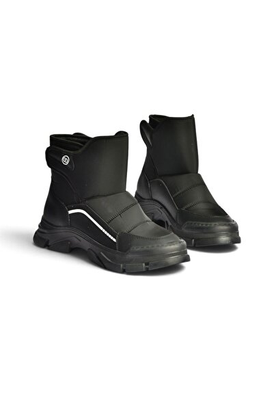Fox Shoes Z820260304 Μαύρες υφασμάτινες χειμερινές φουσκωτές μπότες χιονιού μ...