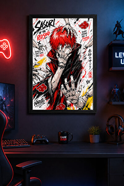 Charmbi Poster înrămat din lemn Naruto Sasori, pictură de perete cadou, impri...