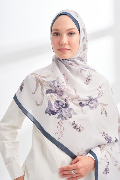 ARMANDA Floral Archive Aveline Pattern Shawl - Indigo