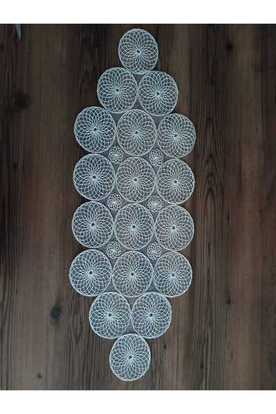 Lena Maison Honeycomb Lace Runner/Table-Console Cover Gold Glitter 35X105 cm