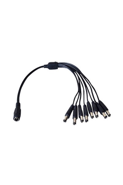 8'li DC Power Çoklayıcı Kablo Güvenlik Kamerası Adaptör Güç Dağıtıcı 1 Dişi 8 Erkek Splitter