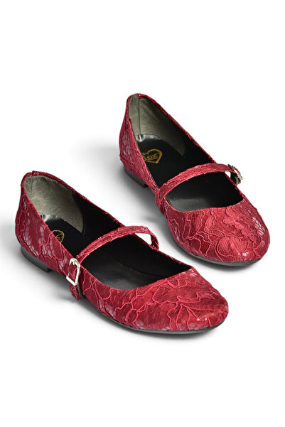 Fox Shoes Z726232704 حذاء باليه نسائي من القماش باللون العنابي
