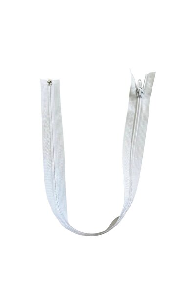 Generic Brand Fermoar Spiralat Detașabil 80 cm, Spiră 5 mm, Deschidere Completă pentru Geci, Hanorace și Croitorie Alb