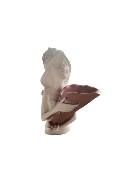 OEM Vază Lady D albă cu maro 34 cm