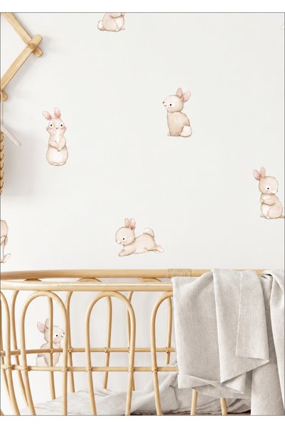 LABELOVE Bebek Tavşanlar Çocuk Odası Duvar Sticker