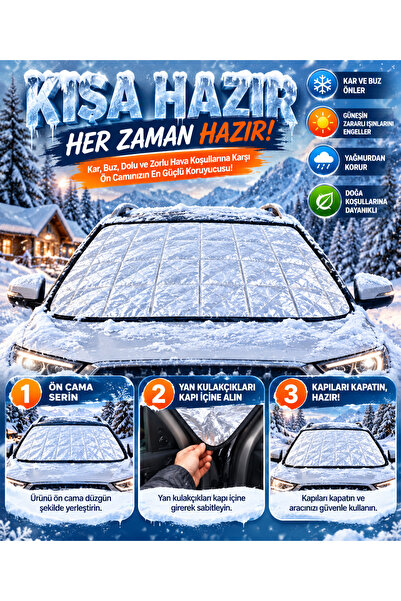 Mega Oto Market Pânză de protecție pentru parbriz 4 Sezoane 145x95 cm Husă de...
