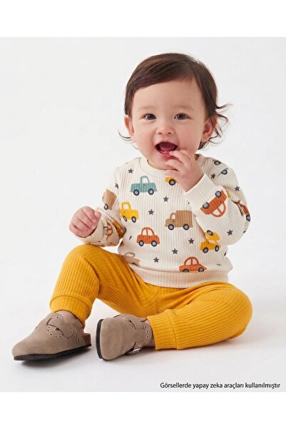 CGS KİDS Baby Boy Seasonal 2-Piece Set Car Patterned Long Sleeve Cotton Comfo...
