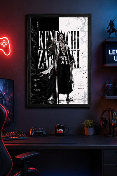 Charmbi Bleach Kenpachi Black Wooden Framed Poster Premium Digital Print Pain...