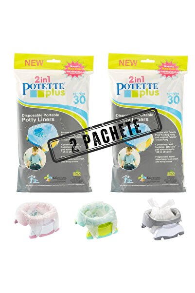 Potette Plus 2 х Комплект от 30 броя хигиенични еднократни торбички за пренос...