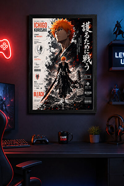 Charmbi Bleach Ichigo Wooden Framed Poster Gift Wall Painting Premium Print 1...