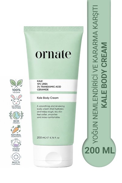 ORNATE Kale, %10 Üre, %3 Traneksamik Asit, Seramid İçeren 24 Saat Etkili, Yoğ...