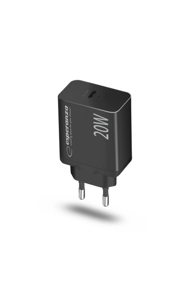 ESPERANZA Fast USB-C Charger, 20 W, Power Delivery, 5V/3A, 9V/2.22A, 12V/1.67...
