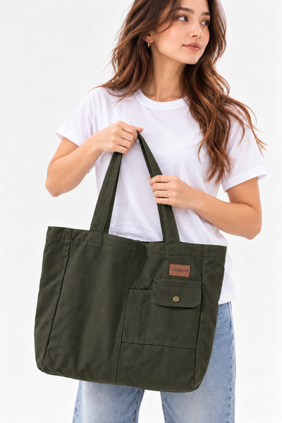 WEST BULLS Canvas University and School Bag with Zipper, Thermos Compartment, Pen Holder, Large Size Shoulder Bag