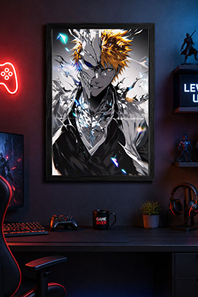 Charmbi Bleach Themed Black Wooden Framed Poster Premium Digital Print Painti...