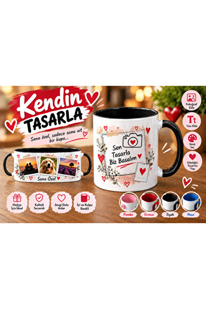 Kişiye Özel Kupa Bardak – İsim, Fotoğraf ve Mesaj Seçenekleriyle ( KENDİN TASARLA )