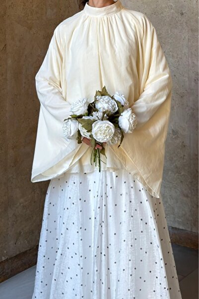 fayaboutique.com Butteryellow Keten Dokulu Velissa Bluz
