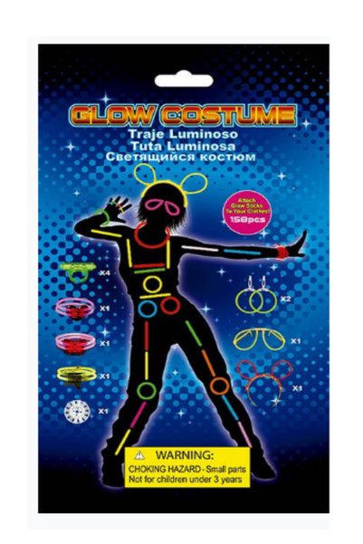 Genel Markalar Halloween Glow Işıklı Parti Kostum 156 Pcs Kolye,Bileklik,Vucu...