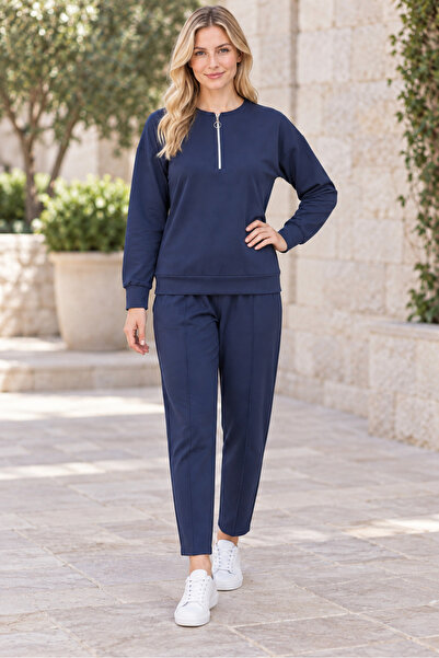 citystyle Γυναικείο μακρυμάνικο φούτερ με μισό φερμουάρ και μαλακή υφή, και π...